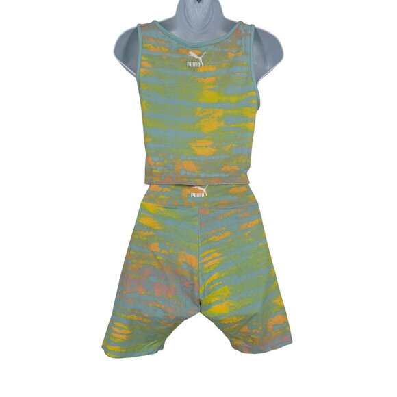 Puma Womens Tie-Dye Tank Top & Shorts Set Multicolor Size M - Picture 4 of 8